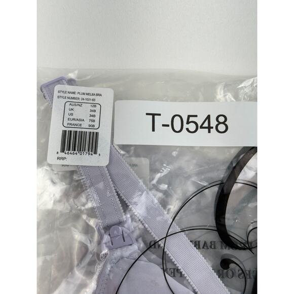 Cake Lingerie Balcony Style Flexible Wire Embroidery Purple Nursing Bra Size 34B - Picture 16 of 16